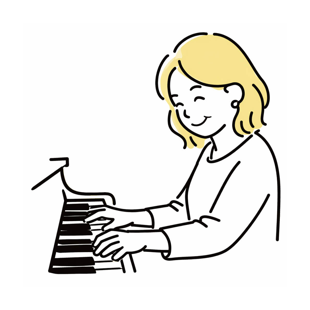 大人のピアノ教室に通う生徒のイメージ